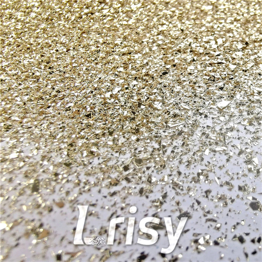 Champagne Gold Opa Cellophane Shard Confetti Glitter Sprinkle Toppings B0212 2x2