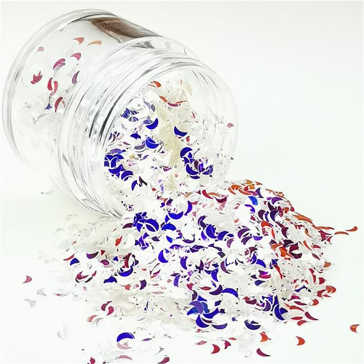 3mm Moon Shapes Royal Blue Glitter FE-F321A