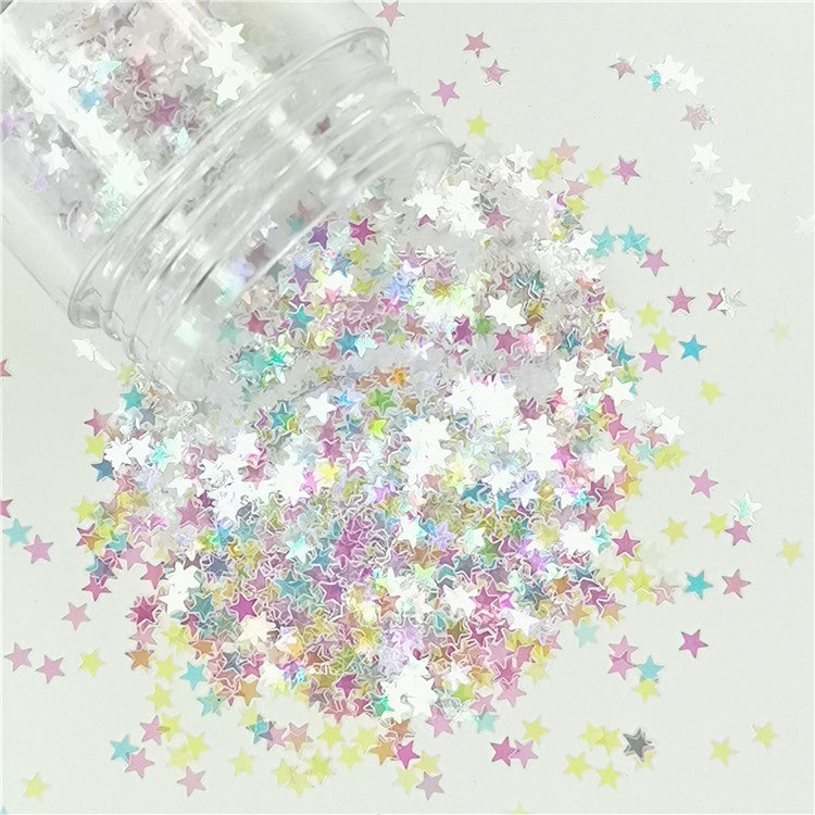 3mm Star Shapes Rainbow Glitter C022