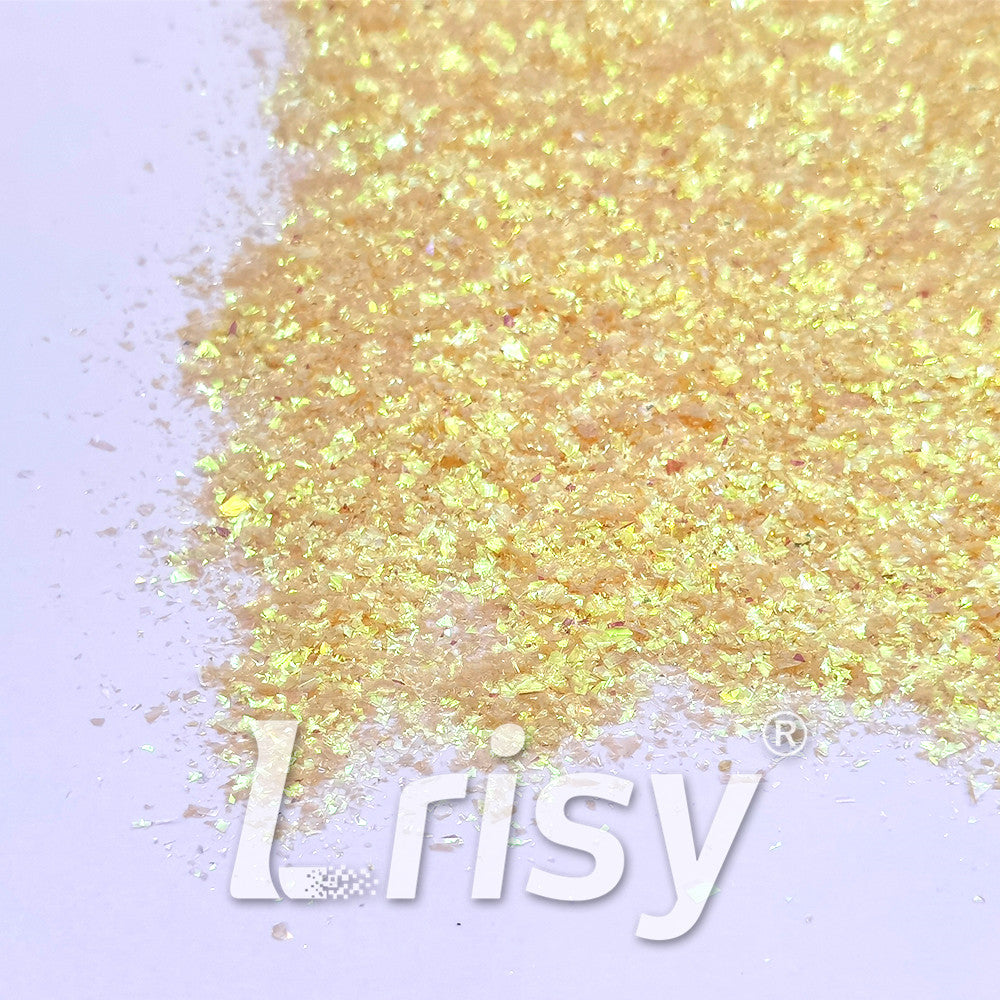 Iridescent Pale Yellow Professional Cosmetic Cellophane Glitter Shards (Flakes) FCH12 2x2