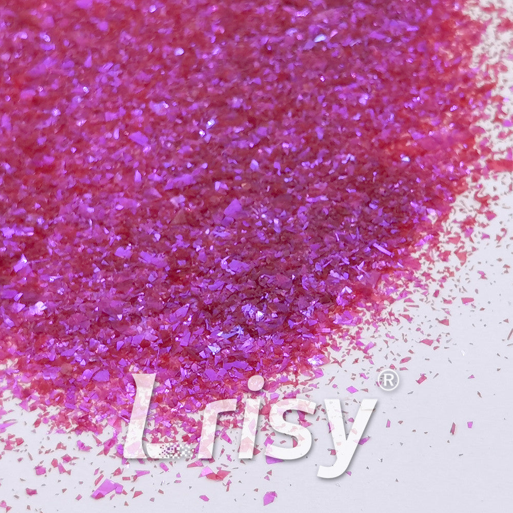 High Brightness Deep Mauve Iridescent Cellophane Glitter Shards (Flakes) FC348 2x2
