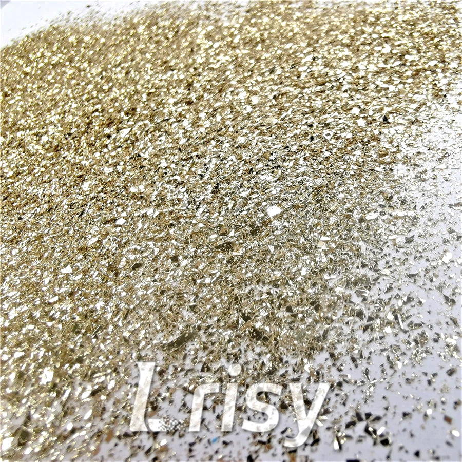Champagne Gold Opa Cellophane Shard Confetti Glitter Sprinkle Toppings B0212 2x2