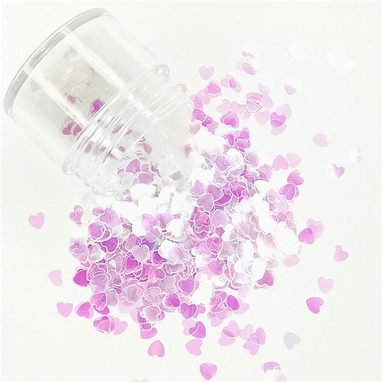 4mm Heart Shapes Dream Pink Glitter C003