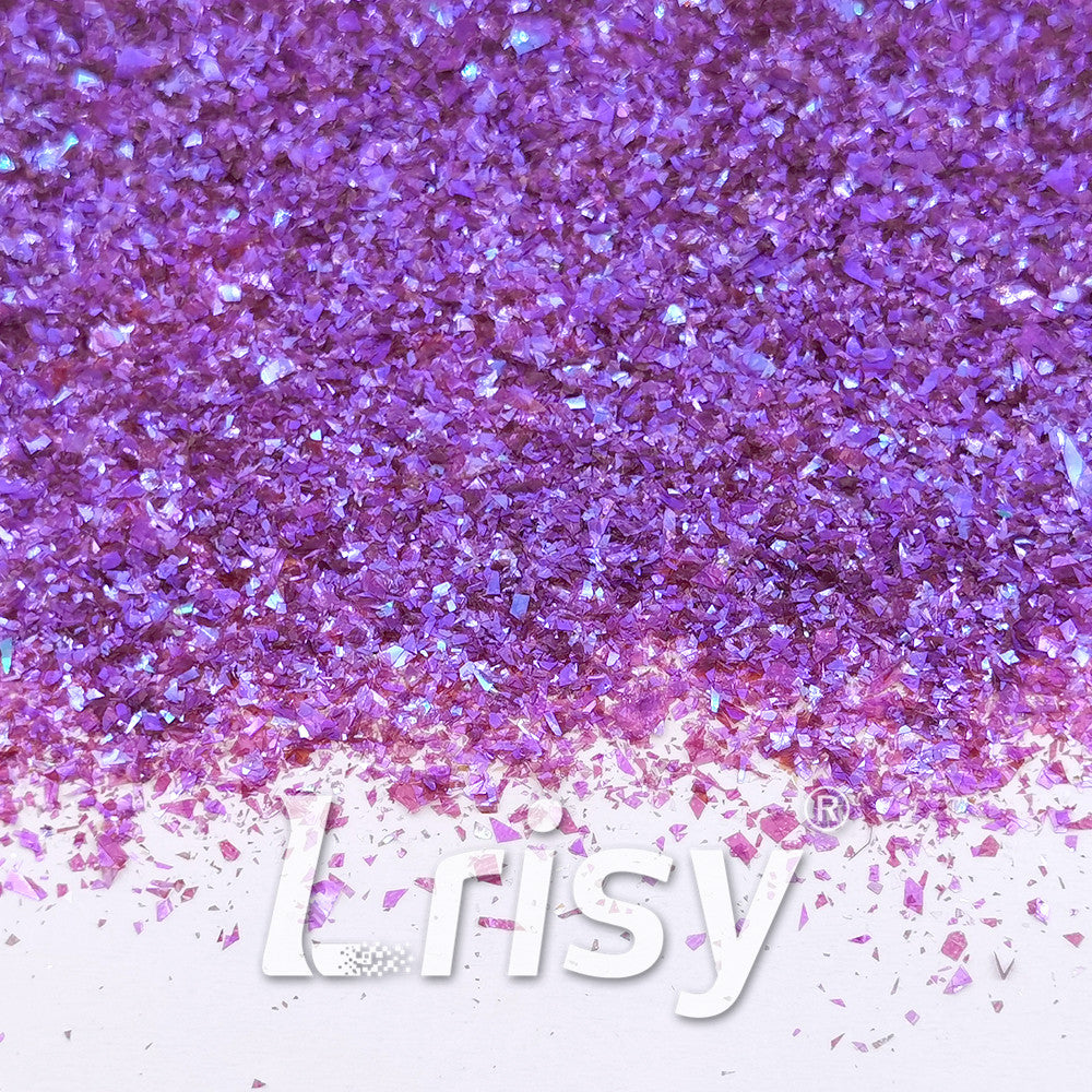 High Brightness Purple Iridescent Cellophane Glitter Shards (Flakes) FC346 2x2