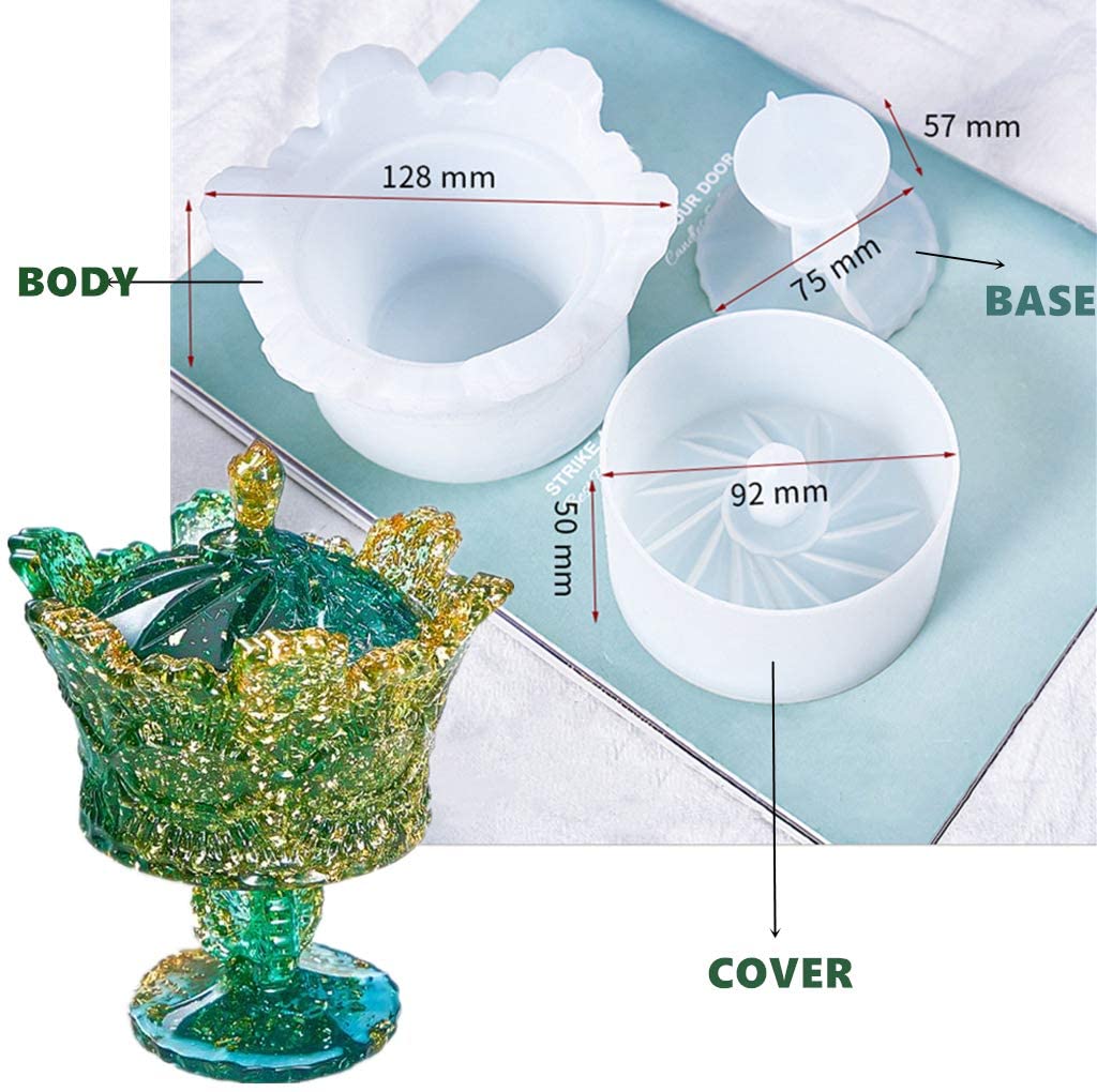 Crown Box Pack of 3 Silicone Resin Mold M-LYY-HGH001