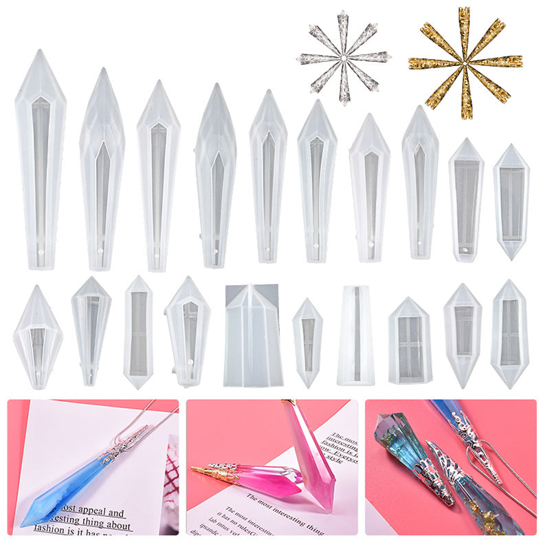 Pack of 24 Divination Crystal Pendant Resin Silicone Mold
