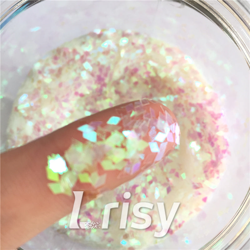 2mm Rhombic shaped translucent iridescent glitter C003