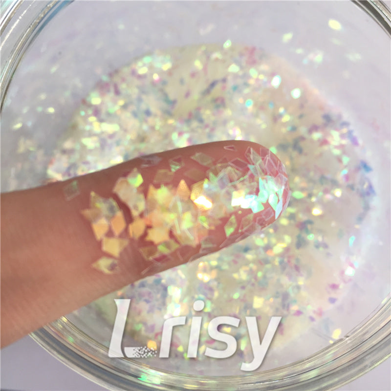 2mm Rhombic shaped translucent iridescent glitter C004