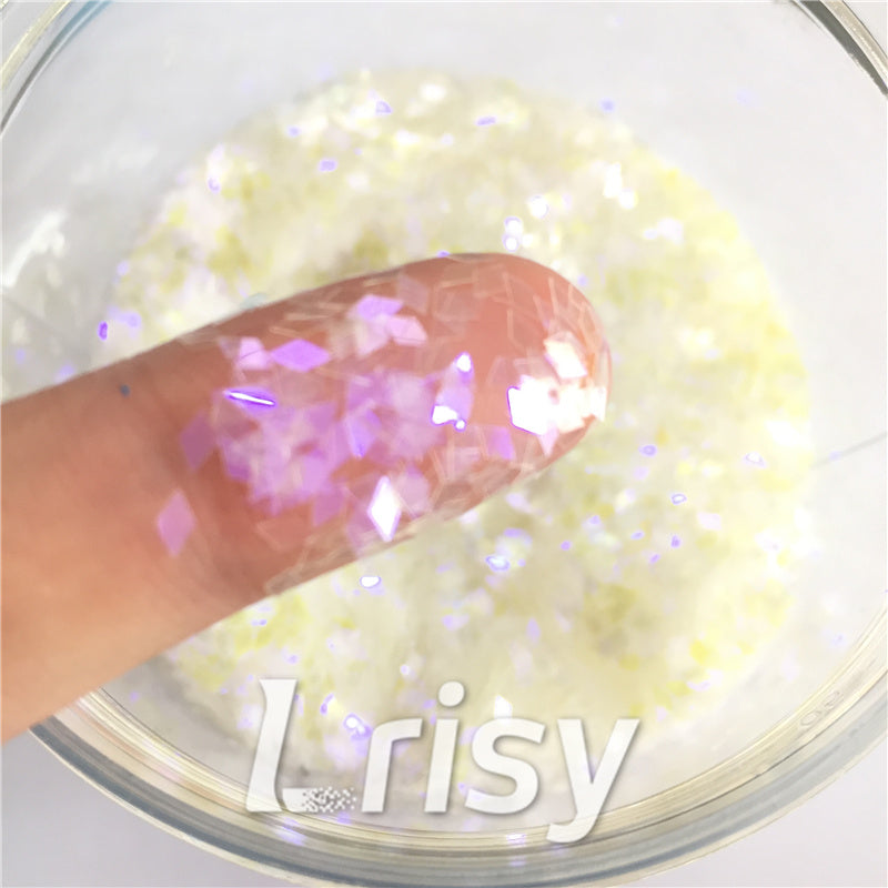 2mm Rhombic shaped translucent iridescent glitter C014