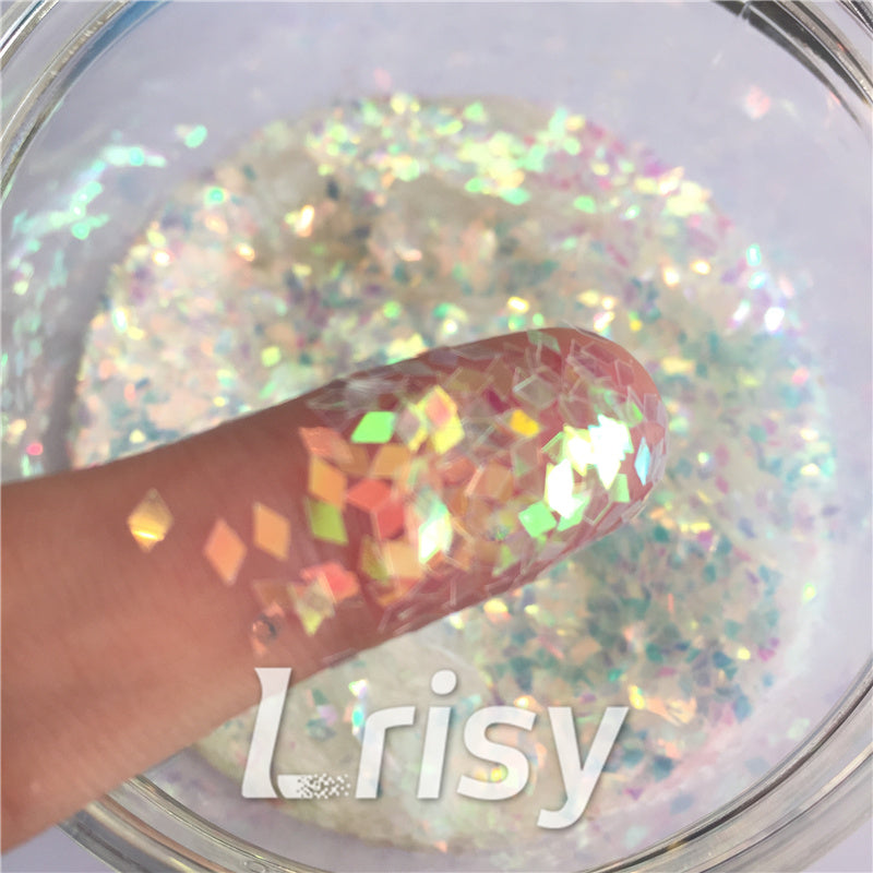 2mm Rhombic shaped translucent iridescent glitter C021