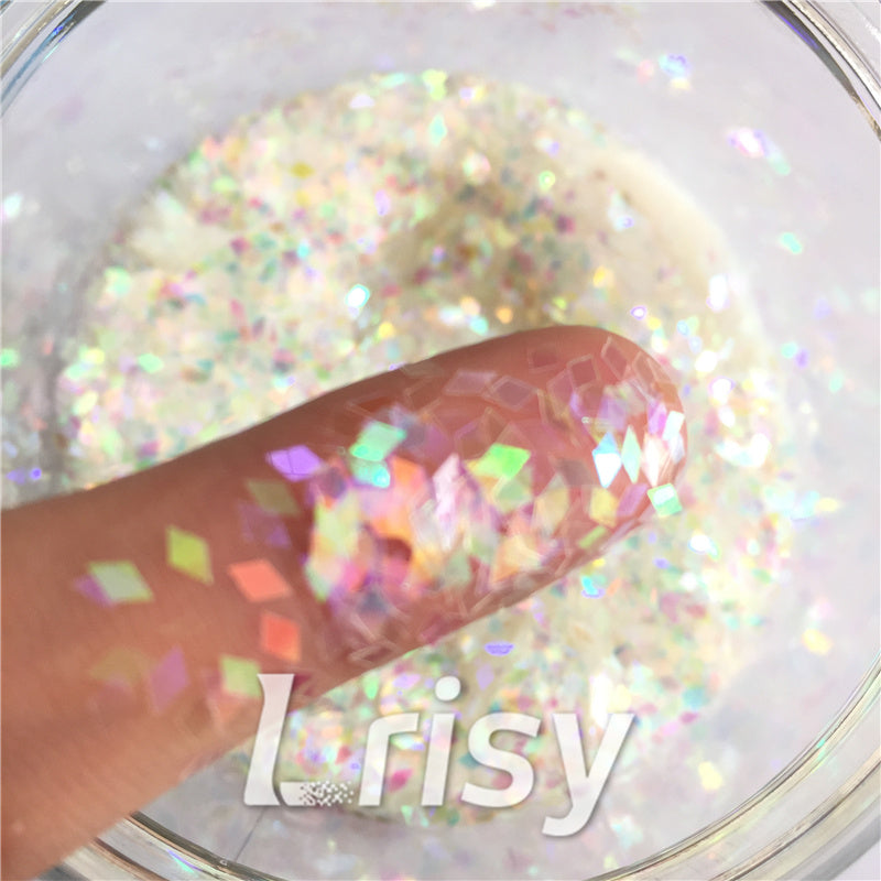 2mm Rhombic shaped translucent iridescent glitter C022