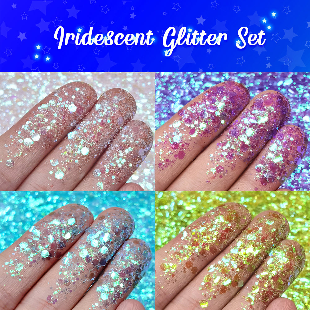 Lrisy Iridescent Glitter Set/Kits 12Pcs Of Color (Total 120g)