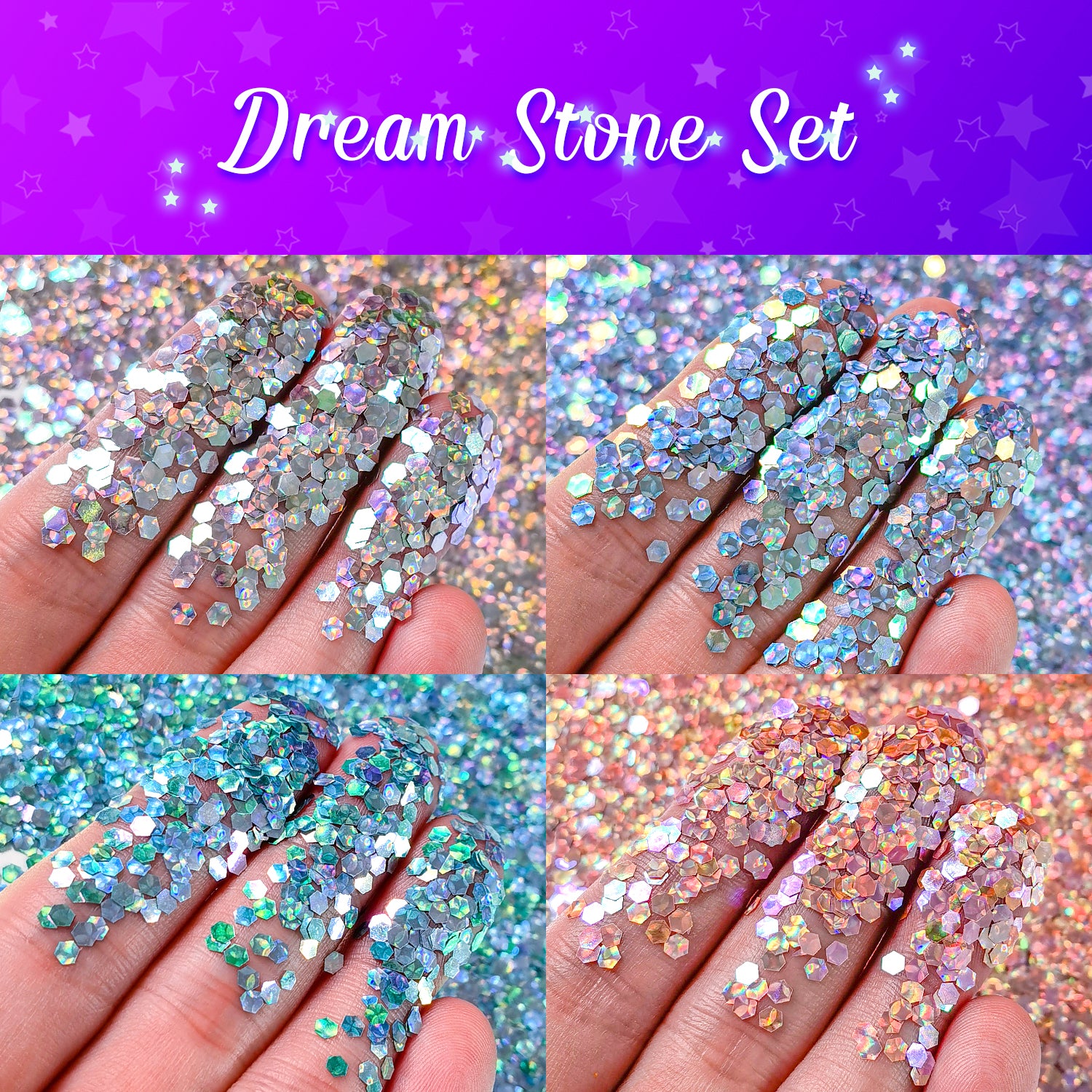 Lrisy Dream Stone Chunky Glitter Set 12 Colors