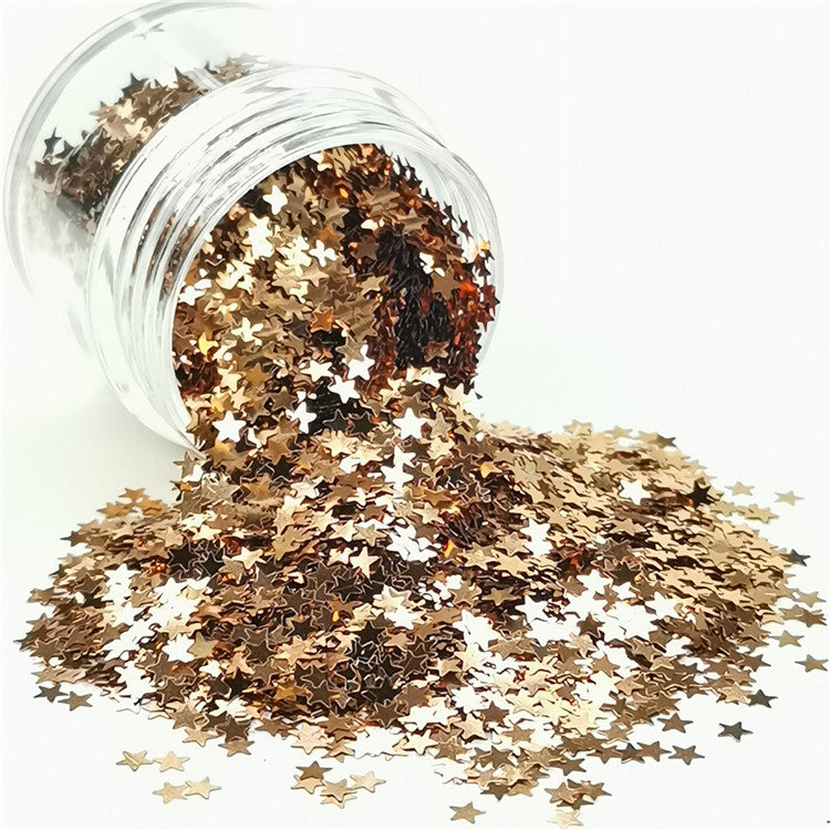 3mm Star Shapes Sand Gold Glitter B0213