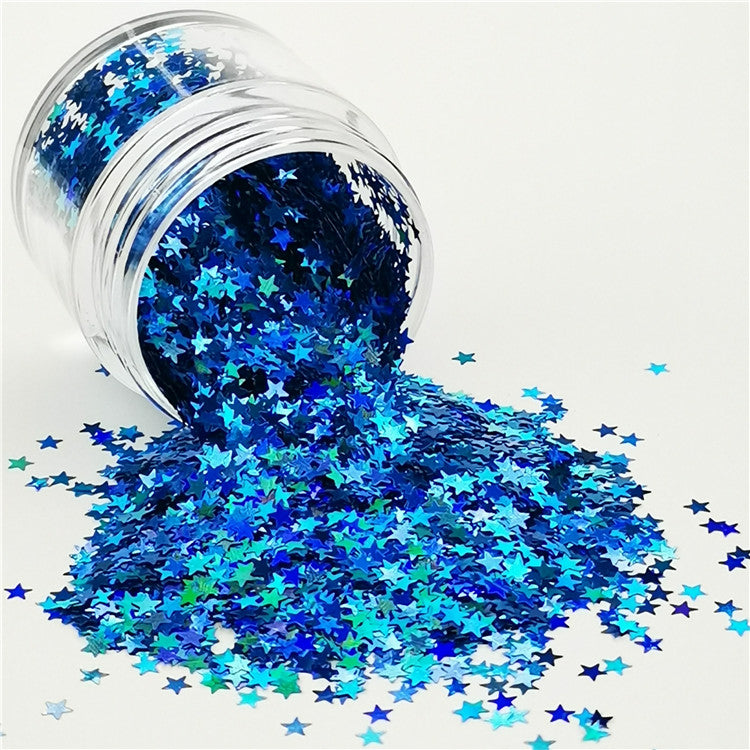3mm Star Shapes Laser Sky Blue Glitter LB0700