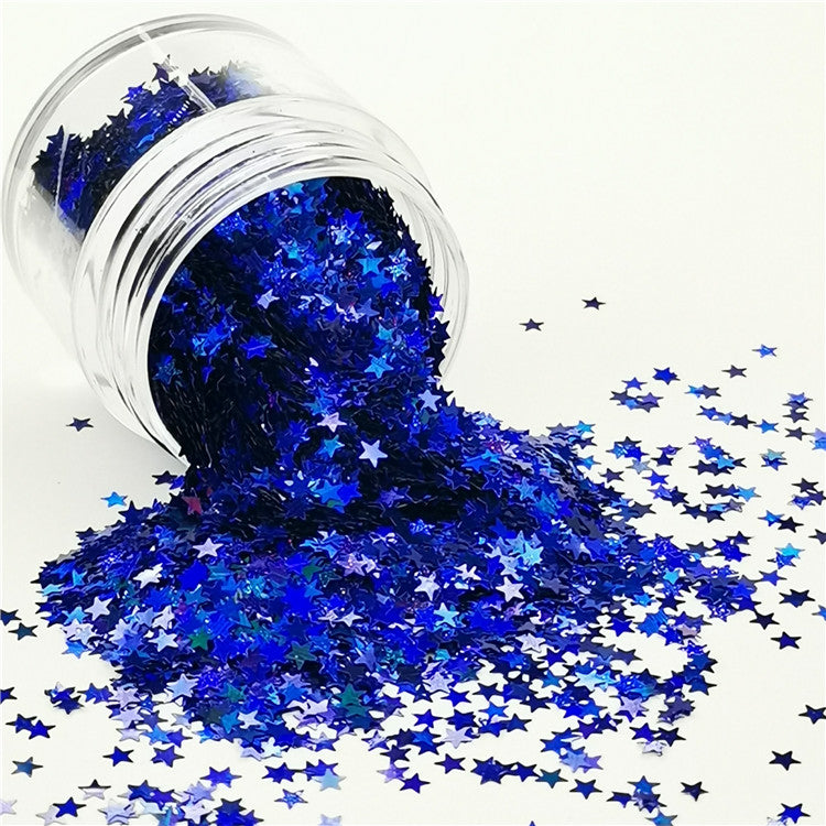 3mm Star Shapes Laser Sea Blue Glitter LB0705