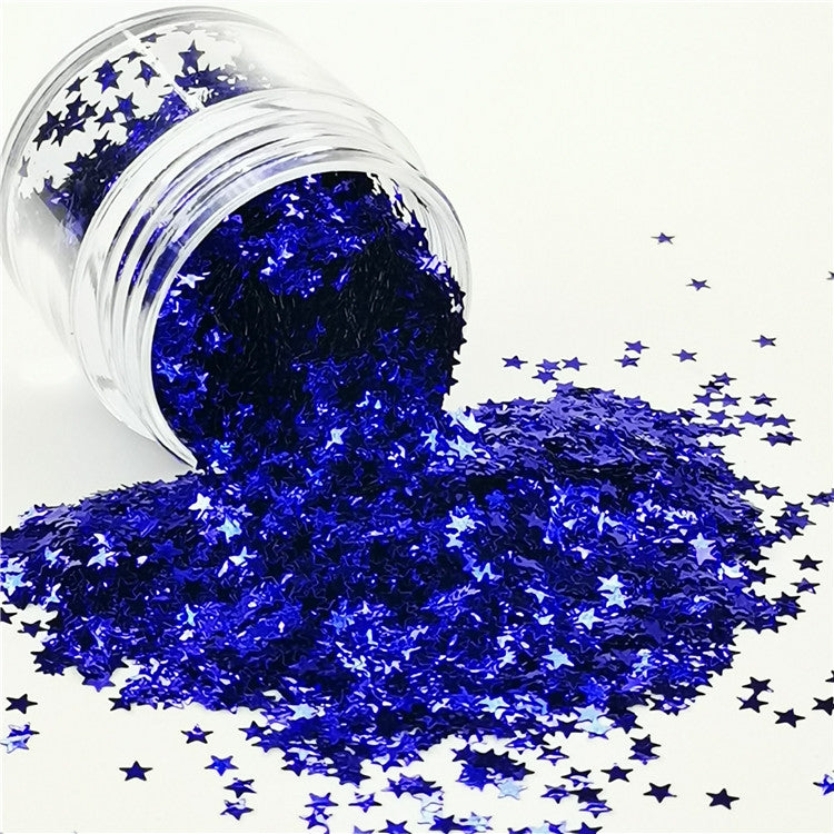 3mm Star Shapes Sea Blue Glitter B0715