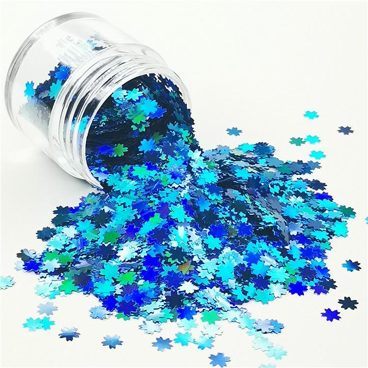 5mm Cherry Blossoms  (Sakura) Shapes Laser Sky Blue Glitter LB0700
