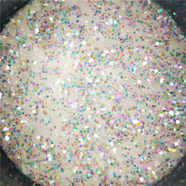 1mm Hexagon Shapes Rainbow Chunky Glitter C022