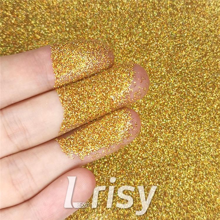 0.2mm Hexagon Shapes Laser Red Gold Glitter LB0200