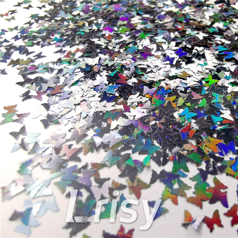 3mm Butterfly Holographic Black Glitter LB01000