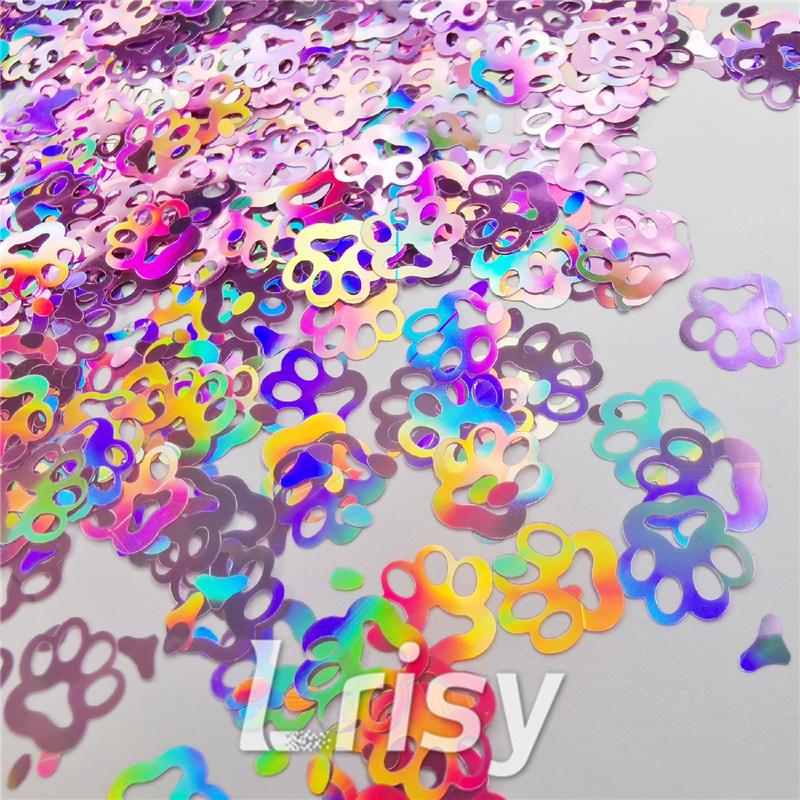 Cat PAWS Shaped Laser Holographic Pink Glitter LB0901
