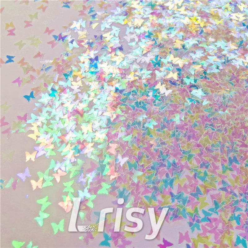 3mm Butterfly Shapes Rainbow Glitter C022