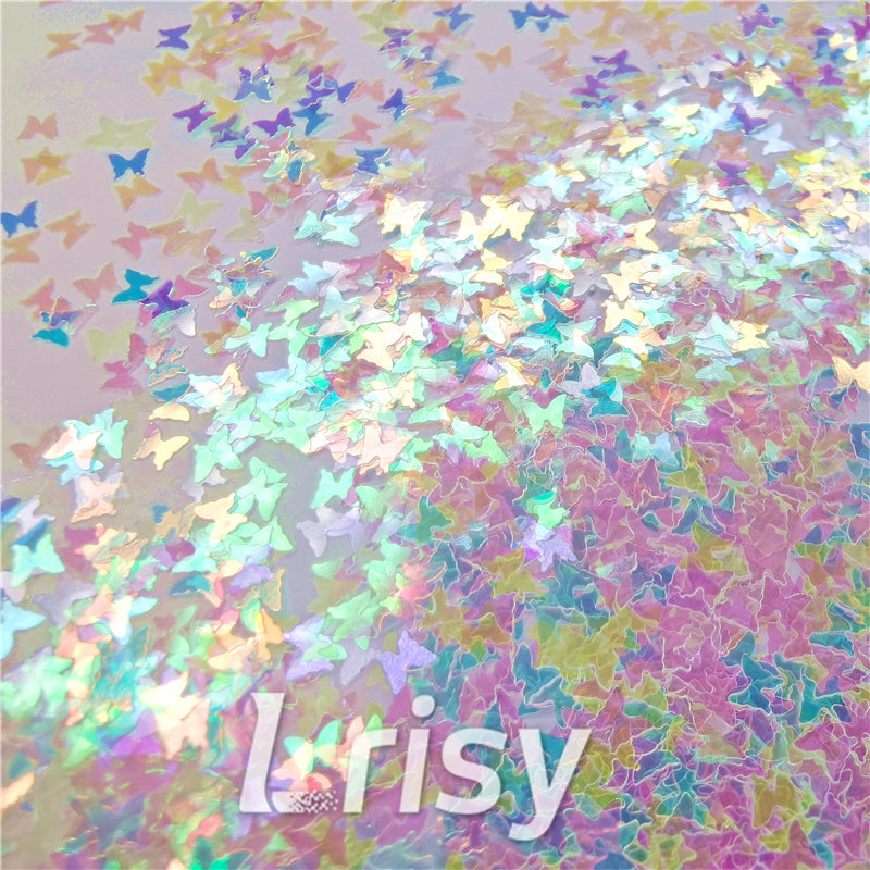 3mm Butterfly Shapes Rainbow Glitter C022