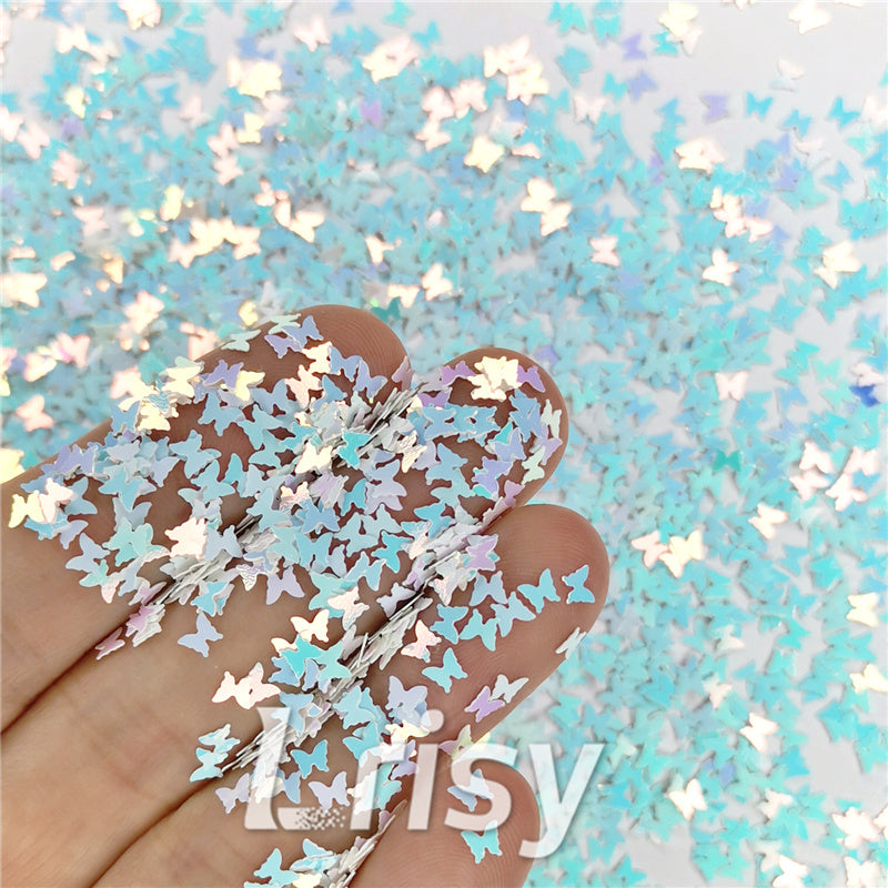 3mm Butterfly Ice Blue Glitter C021R