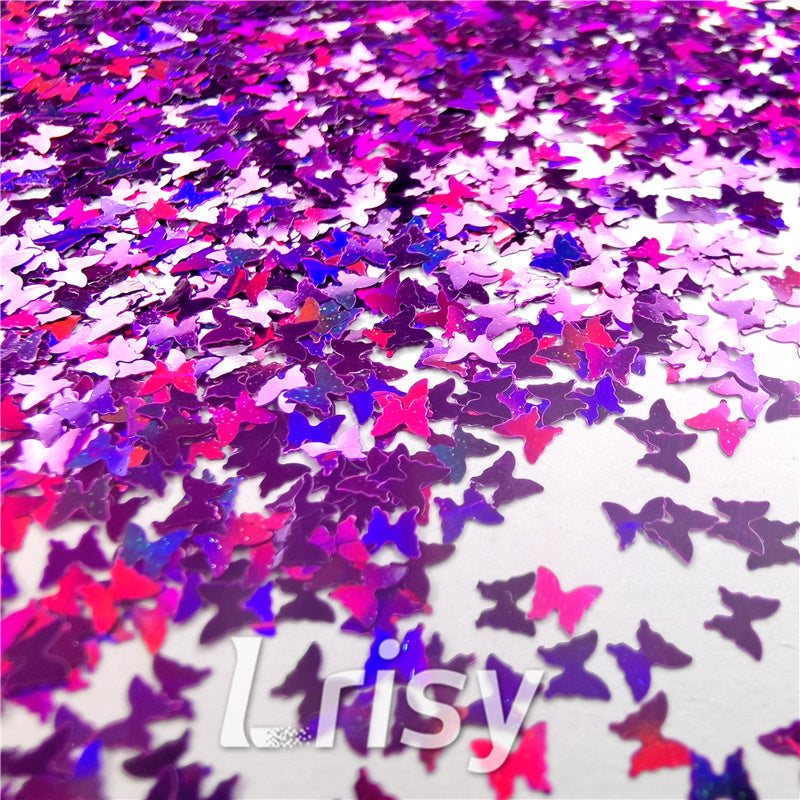 3mm Butterfly Shapes Laser Purple Glitter LB0800