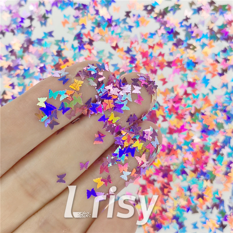 3mm Butterfly Shapes Laser Pink Glitter LB0901