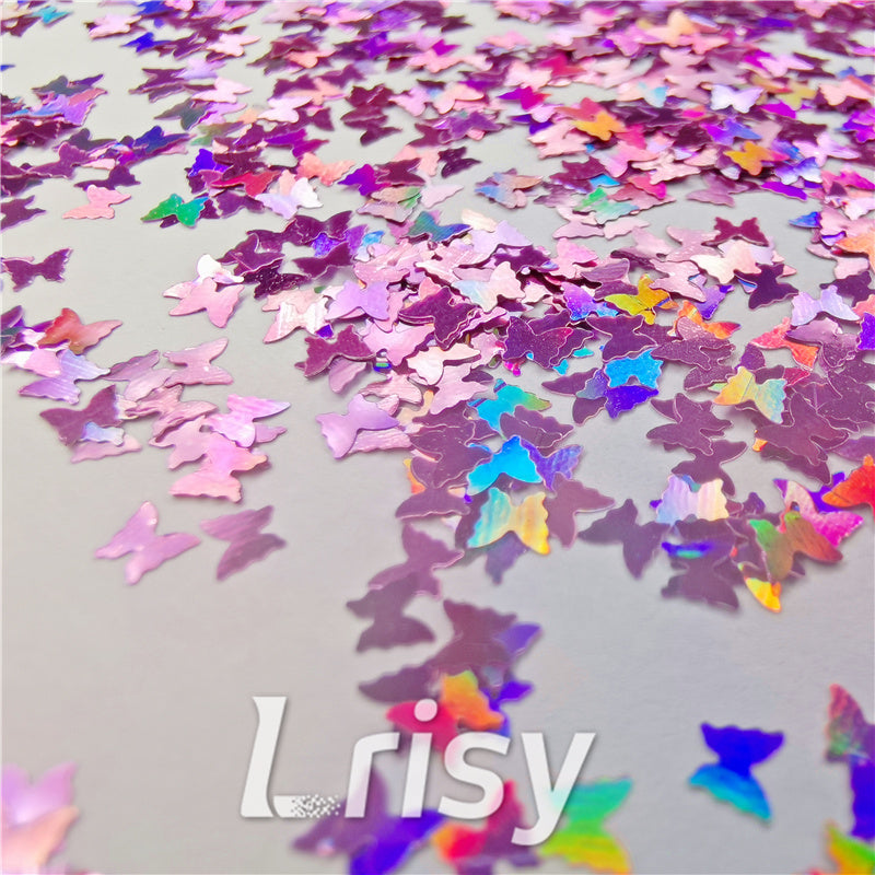 3mm Butterfly Shapes Laser Pink Glitter LB0901