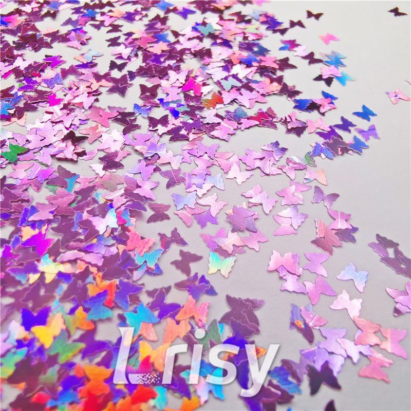3mm Butterfly Shapes Laser Pink Glitter LB0901