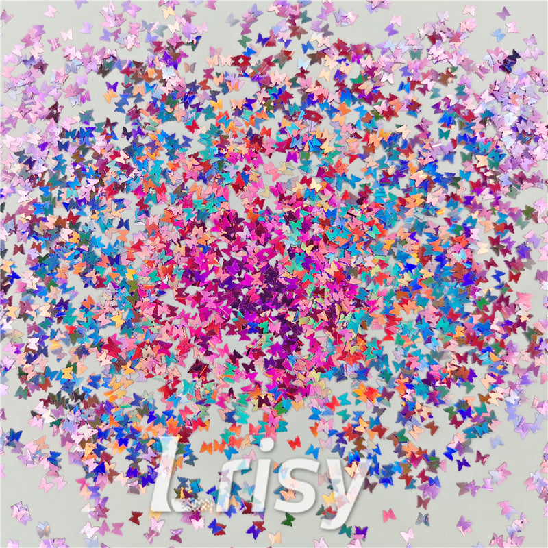 3mm Butterfly Shapes Laser Pink Glitter LB0901