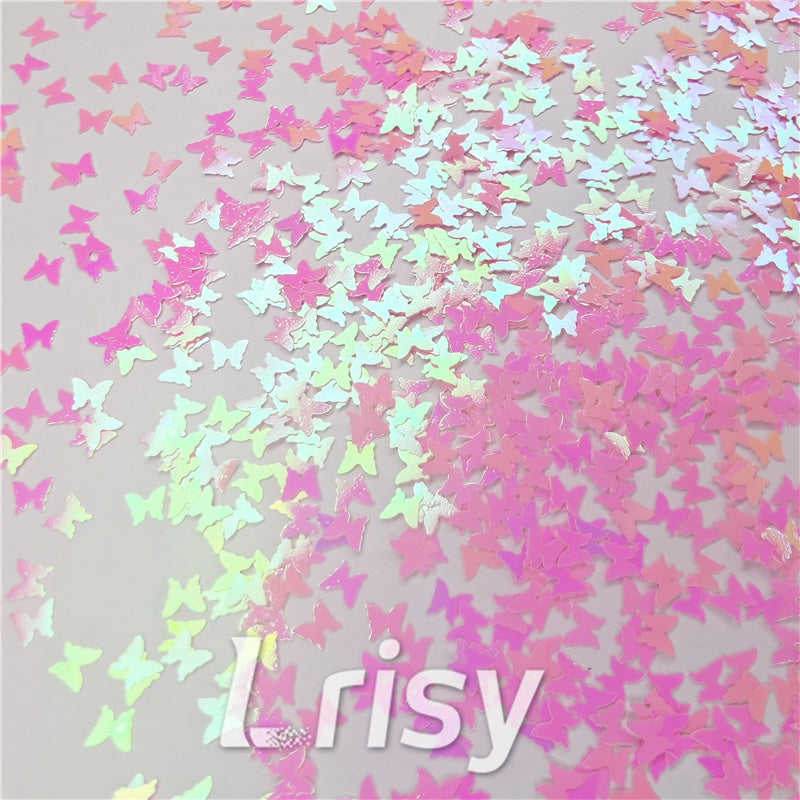 3mm Butterfly Shapes Rose Pink Glitter C018R