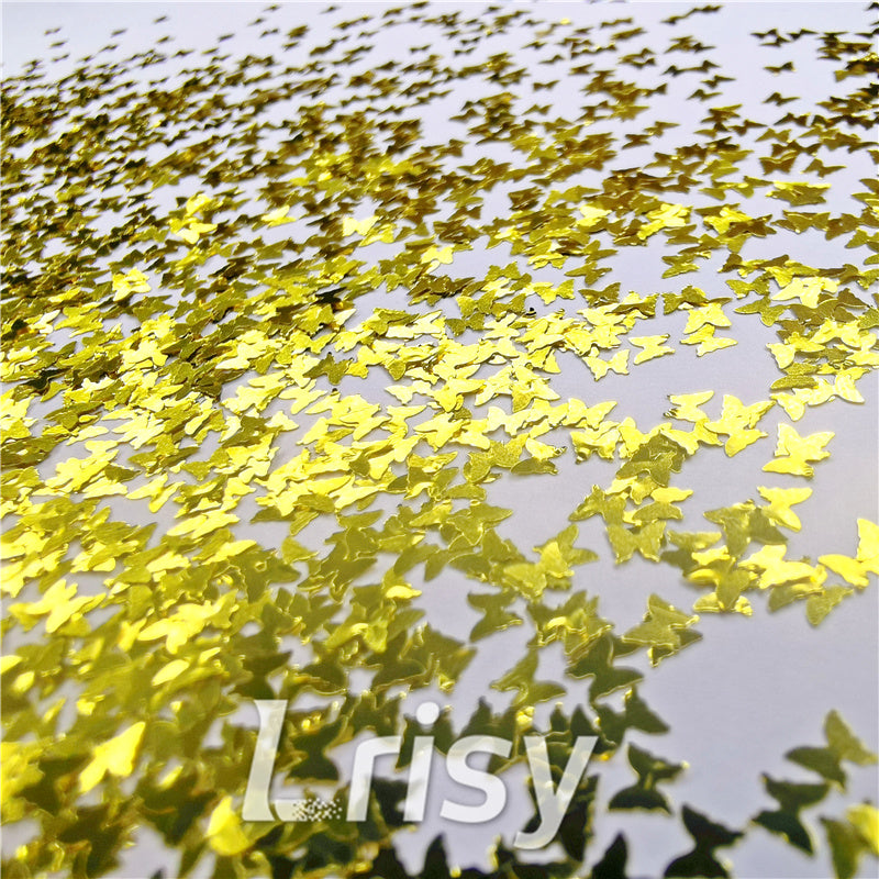 3mm Butterfly Shapes Gold Glitter B0203