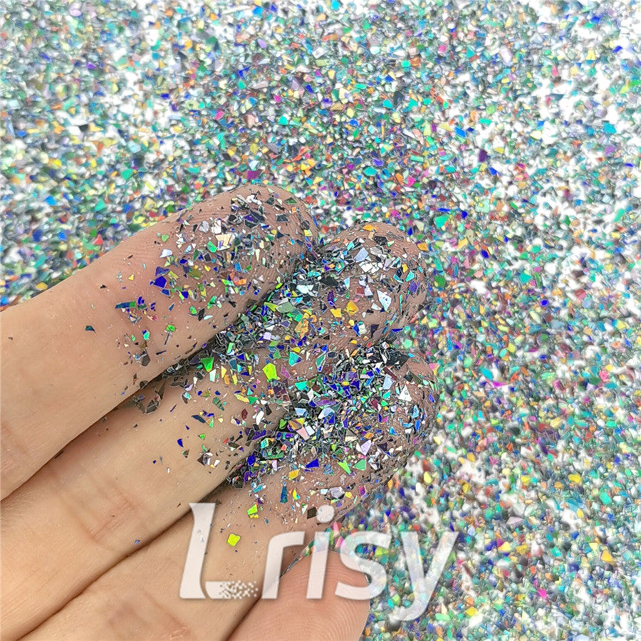 Holographic Black Metal Opa Cellophane Holo Shards Confetti Glitter Sprinkle Toppings LB01002 2x2