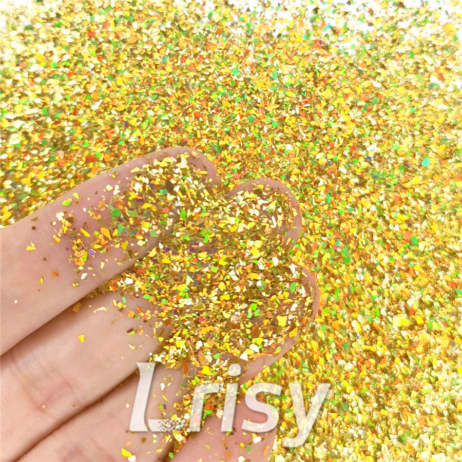 Holographic Red Gold Opa Cellophane Holo Shards Confetti Glitter Sprinkle Toppings LB0200 2x2