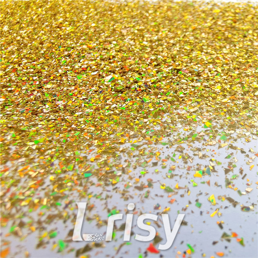 Holographic Red Gold Opa Cellophane Holo Shards Confetti Glitter Sprinkle Toppings LB0200 2x2