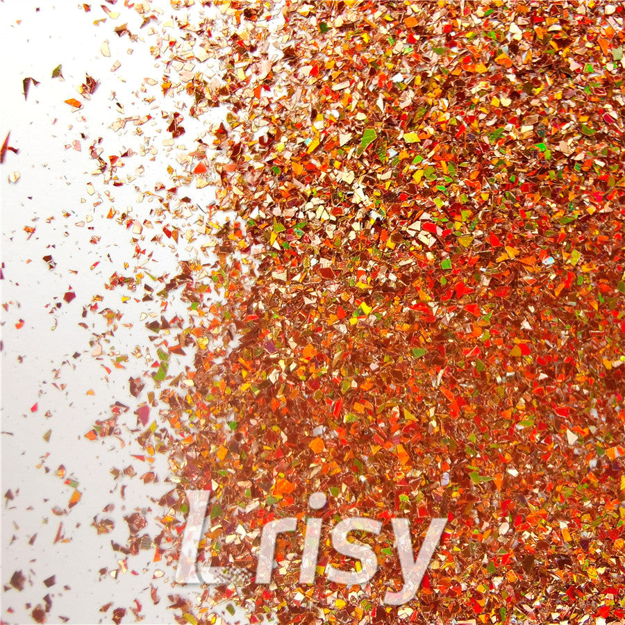 Holographic Red Bronze Opa Cellophane Holo Shards Confetti Glitter Sprinkle Toppings LB0401 2x2