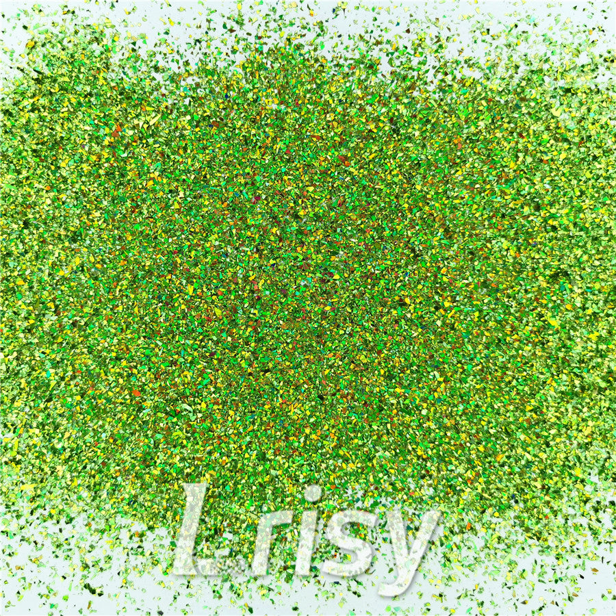 Holographic Green Opa Cellophane Holo Shards Confetti Glitter Sprinkle Toppings LB0601 2x2