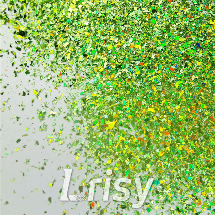 Holographic Green Opa Cellophane Holo Shards Confetti Glitter Sprinkle Toppings LB0601 2x2