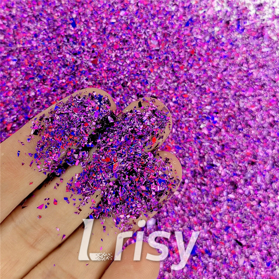 Holographic Purple Opa Cellophane Holo Shards Confetti Glitter Sprinkle Toppings LB0800 2x2