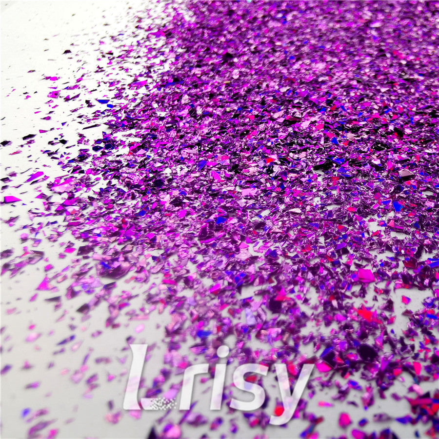 Holographic Purple Opa Cellophane Holo Shards Confetti Glitter Sprinkle Toppings LB0800 2x2