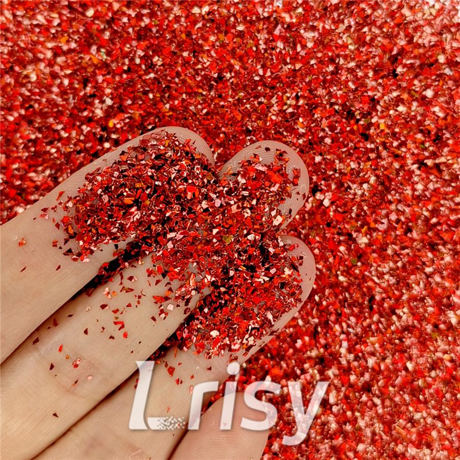 Holographic Red Opa Cellophane Holo Shards Confetti Glitter Sprinkle Toppings LB0300 2x2