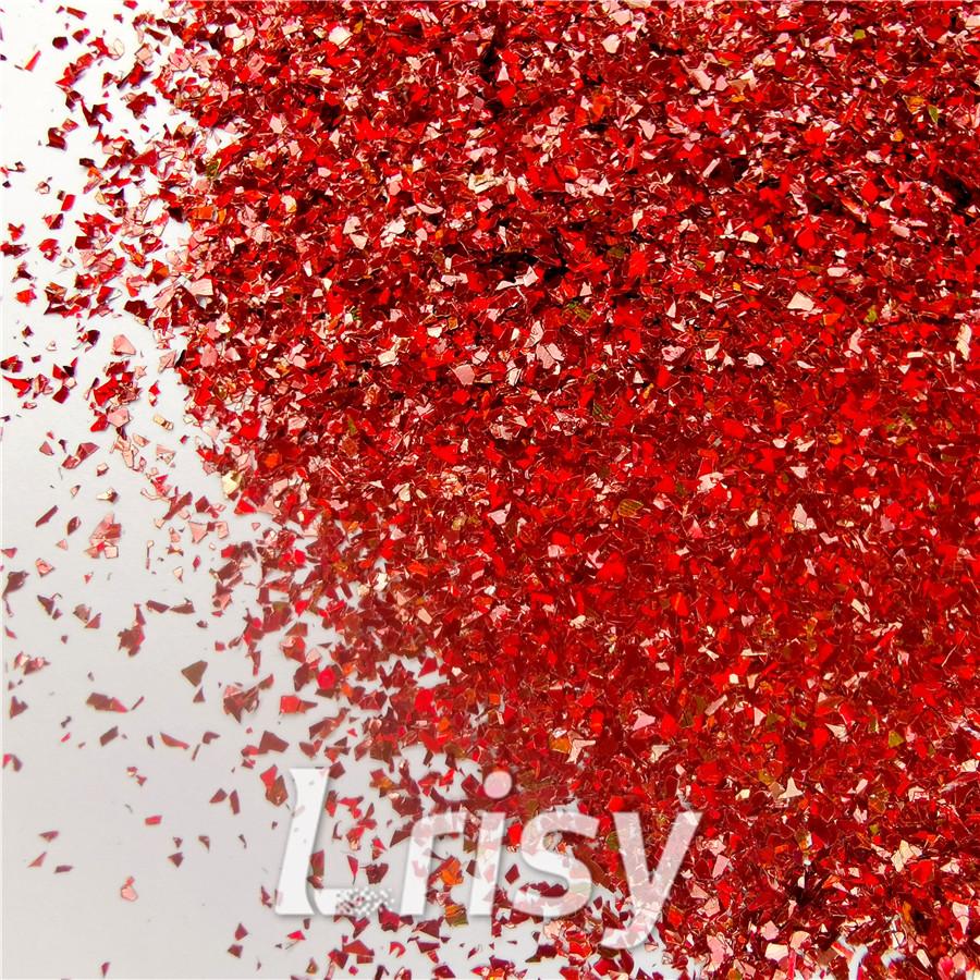 Holographic Red Opa Cellophane Holo Shards Confetti Glitter Sprinkle Toppings LB0300 2x2