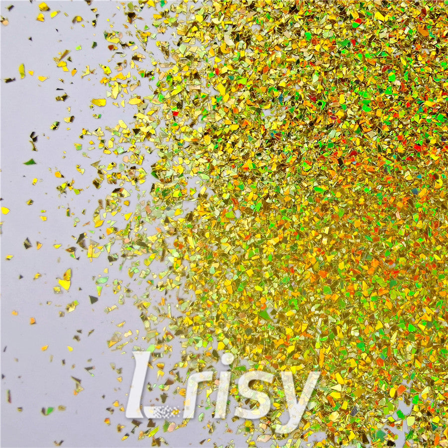 Holographic Gold Opa Cellophane Holo Shards Confetti Glitter Sprinkle Toppings LB0210 2x2