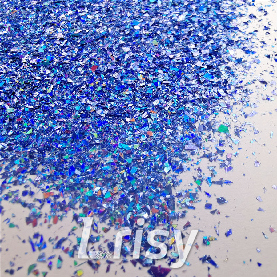 Holographic Sea Blue Opa Cellophane Holo Shards Confetti Glitter Sprinkle Toppings LB0709 2x2