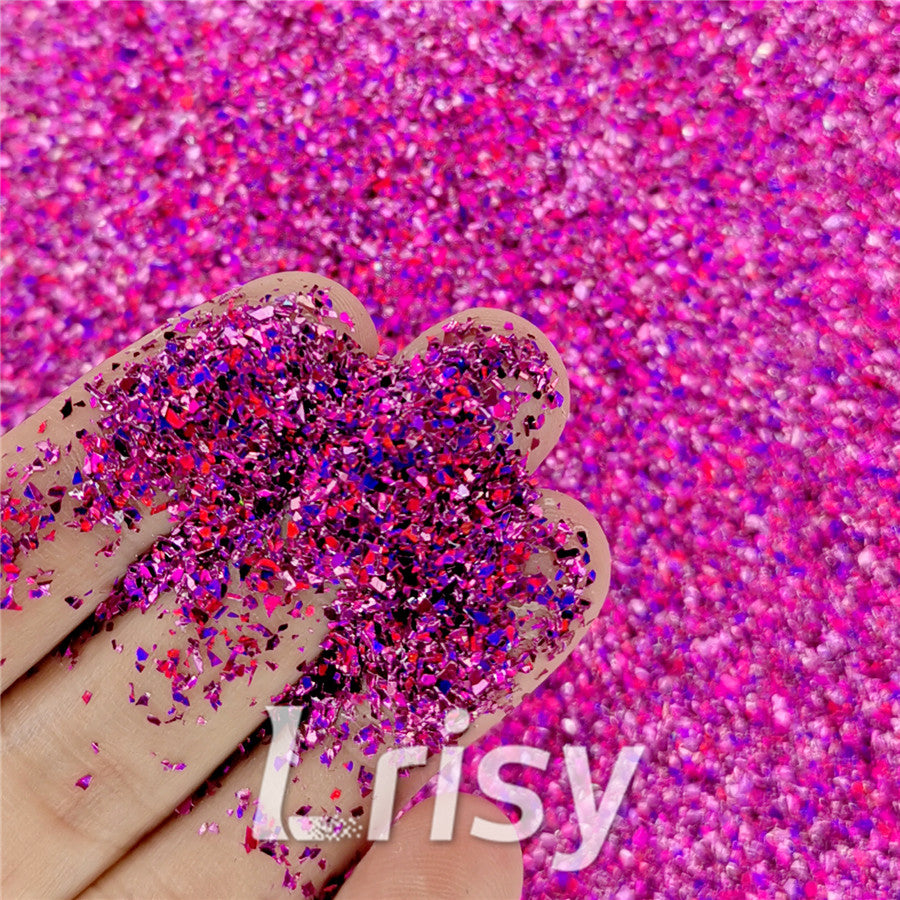 Holographic Rose Red Opa Cellophane Holo Shards Confetti Glitter Sprinkle Toppings LB0912 2x2