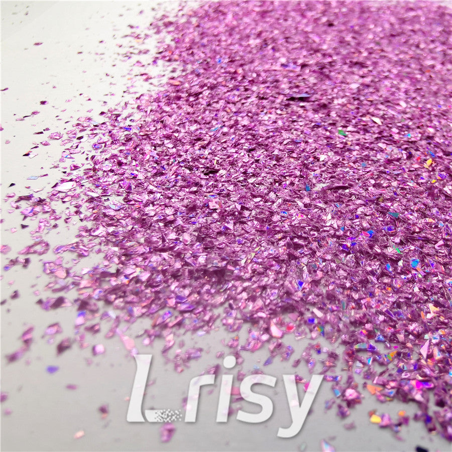 Holographic Pink Opa Cellophane Holo Shards Confetti Glitter Sprinkle Toppings LB0901 2x2